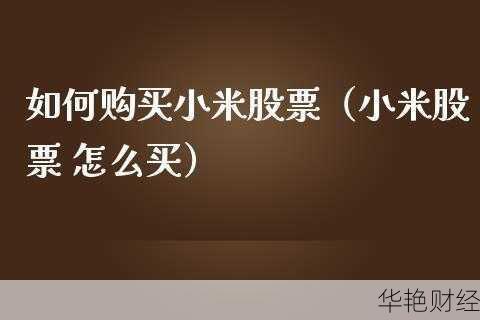 内地如何购买小米股票(在河南怎么购买小米股票呢)